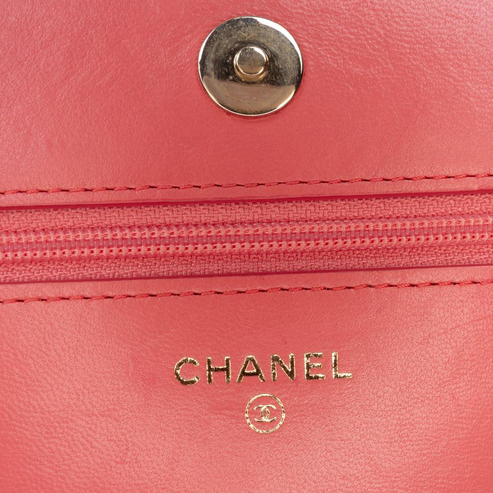 Chanel AB Chanel Pink Blush Lambskin Leather Leather Lambskin Boy Wallet On Chain Italy
