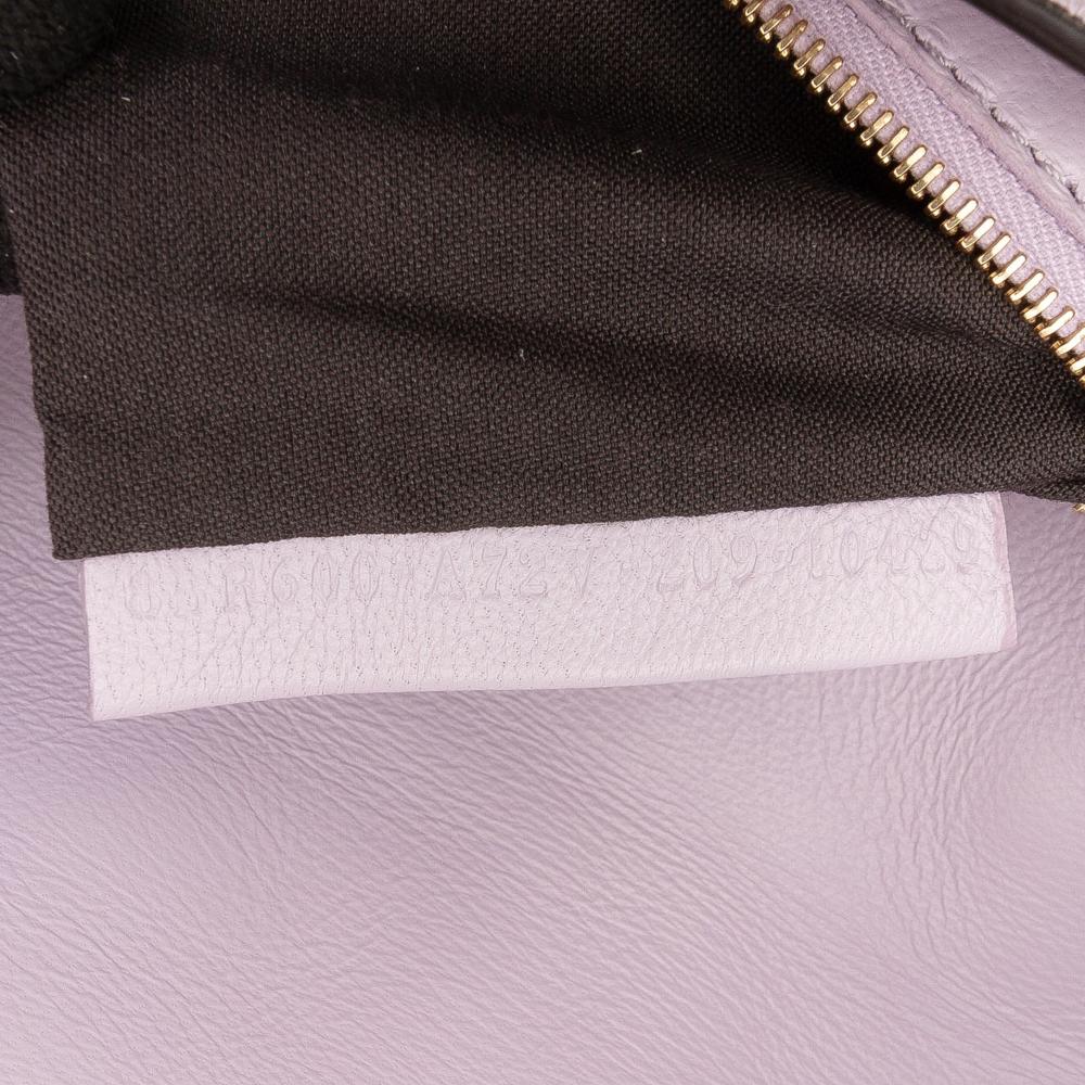 Fendi B Fendi Purple Light Purple Calf Leather Zucca Embossed Baguette Satchel Italy