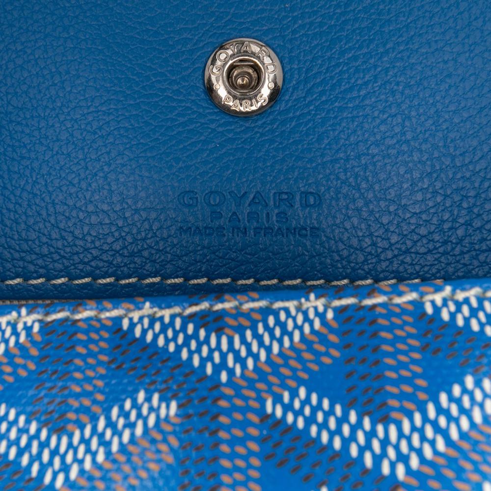 Goyard B Goyard Blue Coated Canvas Fabric Goyardine Saint Louis GM France