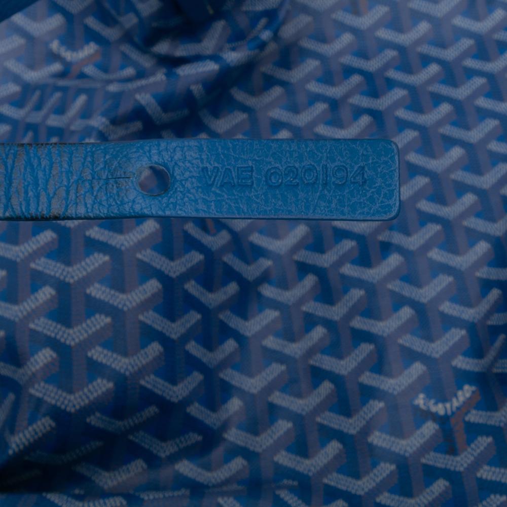 Goyard B Goyard Blue Coated Canvas Fabric Goyardine Saint Louis GM France