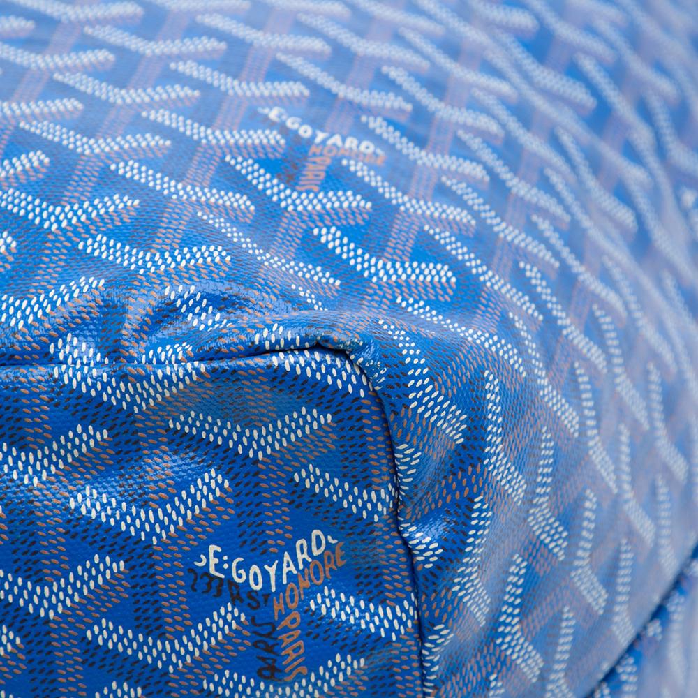 Goyard B Goyard Blue Coated Canvas Fabric Goyardine Saint Louis GM France