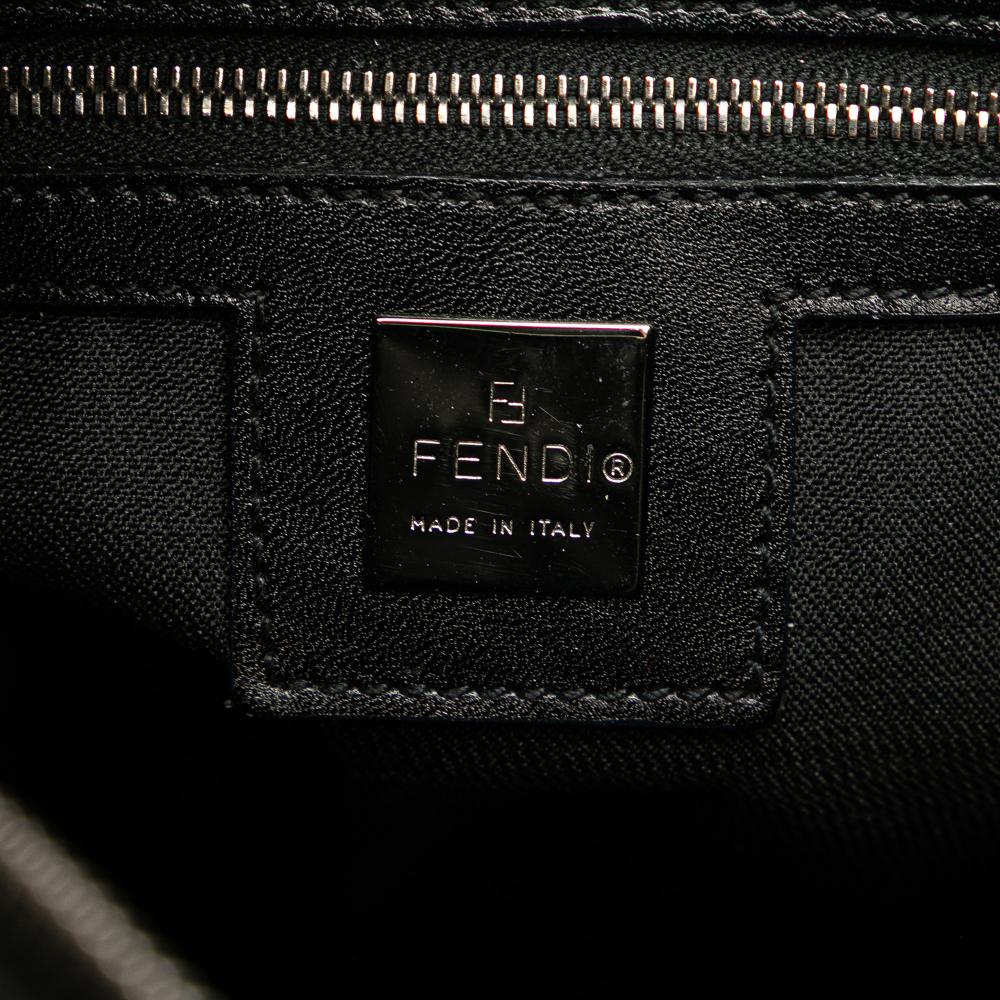 Fendi B Fendi Black Nylon Fabric FF Shoulder Bag Italy