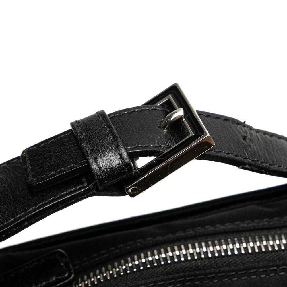 Fendi B Fendi Black Nylon Fabric FF Shoulder Bag Italy