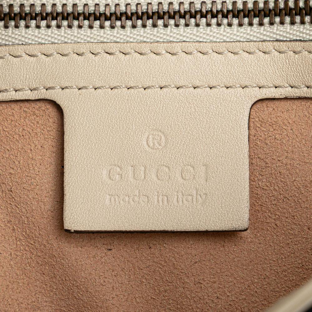 Gucci AB Gucci White Calf Leather Medium GG Marmont Matelasse Trompe L oeil Shoulder Bag Italy