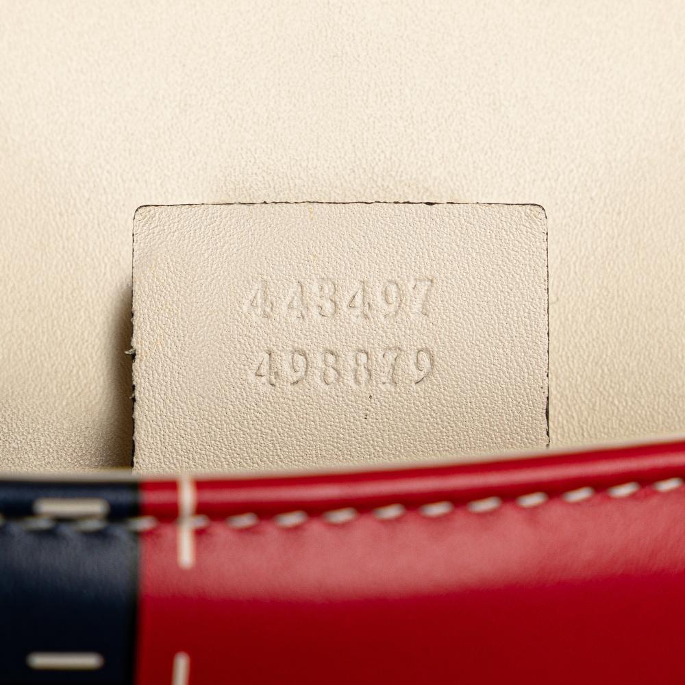 Gucci AB Gucci White Calf Leather Medium GG Marmont Matelasse Trompe L oeil Shoulder Bag Italy