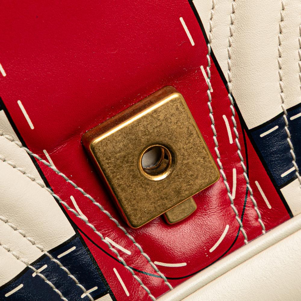 Gucci AB Gucci White Calf Leather Medium GG Marmont Matelasse Trompe L oeil Shoulder Bag Italy