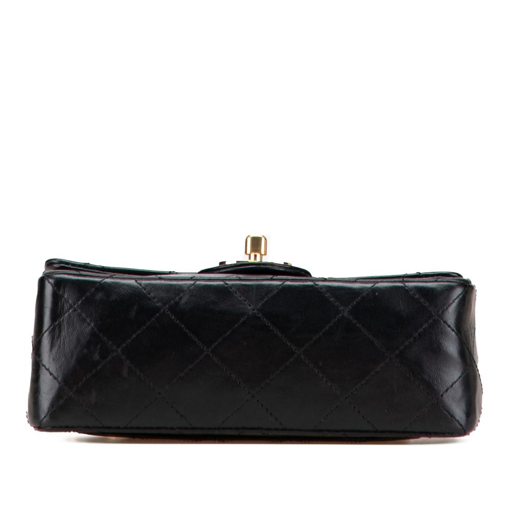 Chanel B Chanel Black Lambskin Leather Leather Mini Square Classic Lambskin Single Flap France