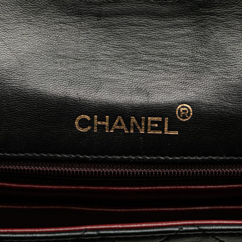 Chanel B Chanel Black Lambskin Leather Leather Mini Square Classic Lambskin Single Flap France