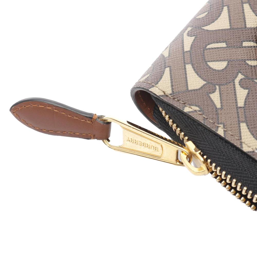 Burberry AB Burberry Brown Coated Canvas Fabric TB Monogram Clutch United Kingdom