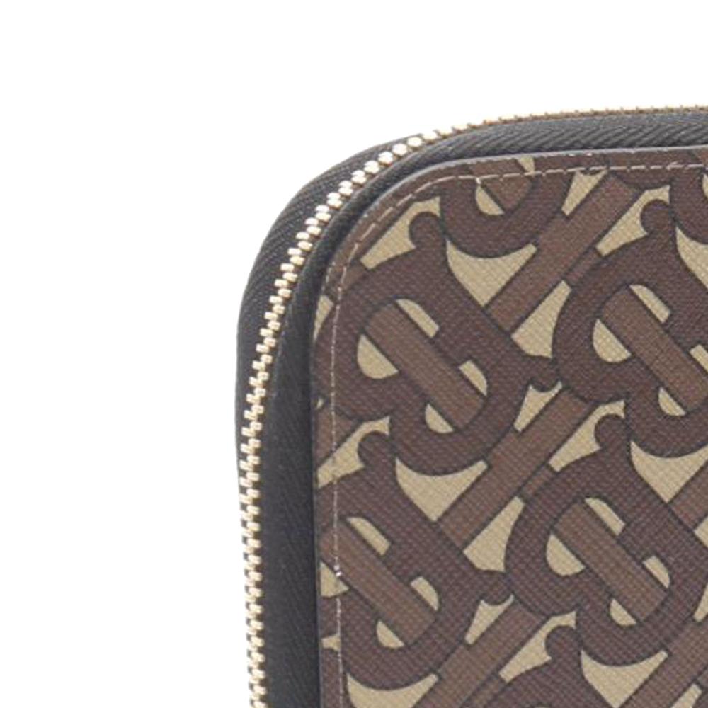 Burberry AB Burberry Brown Coated Canvas Fabric TB Monogram Clutch United Kingdom