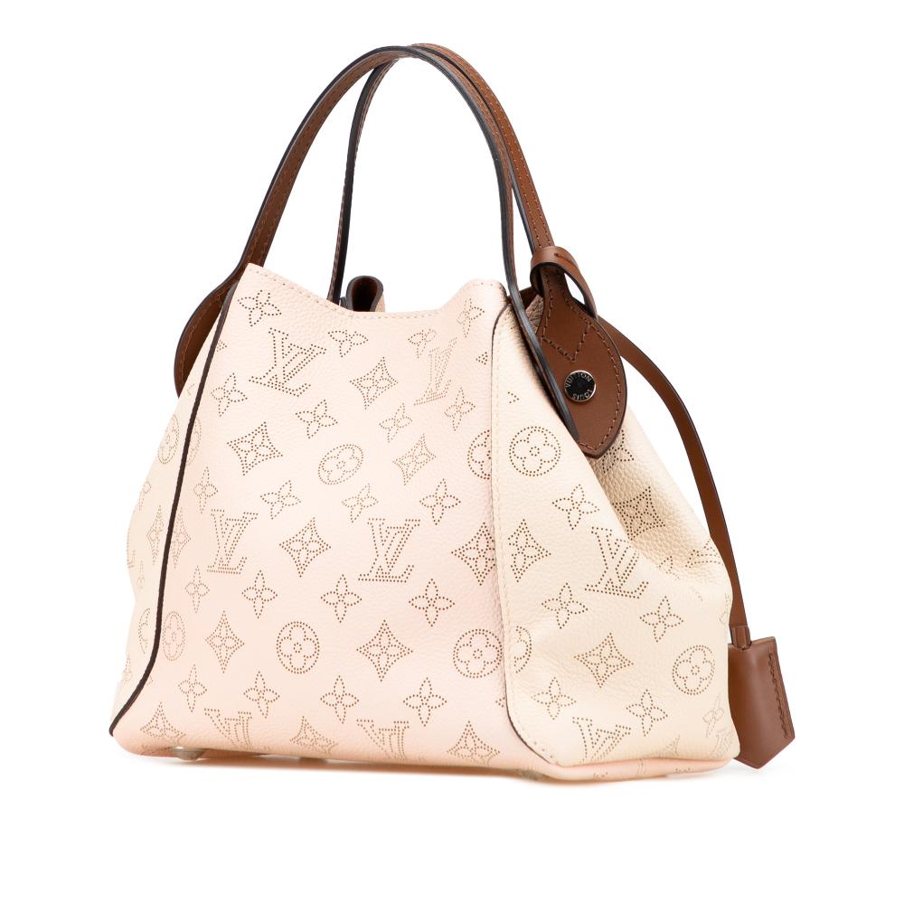 Louis Vuitton AB Louis Vuitton Brown Beige Calf Leather Monogram Mahina Hina PM France