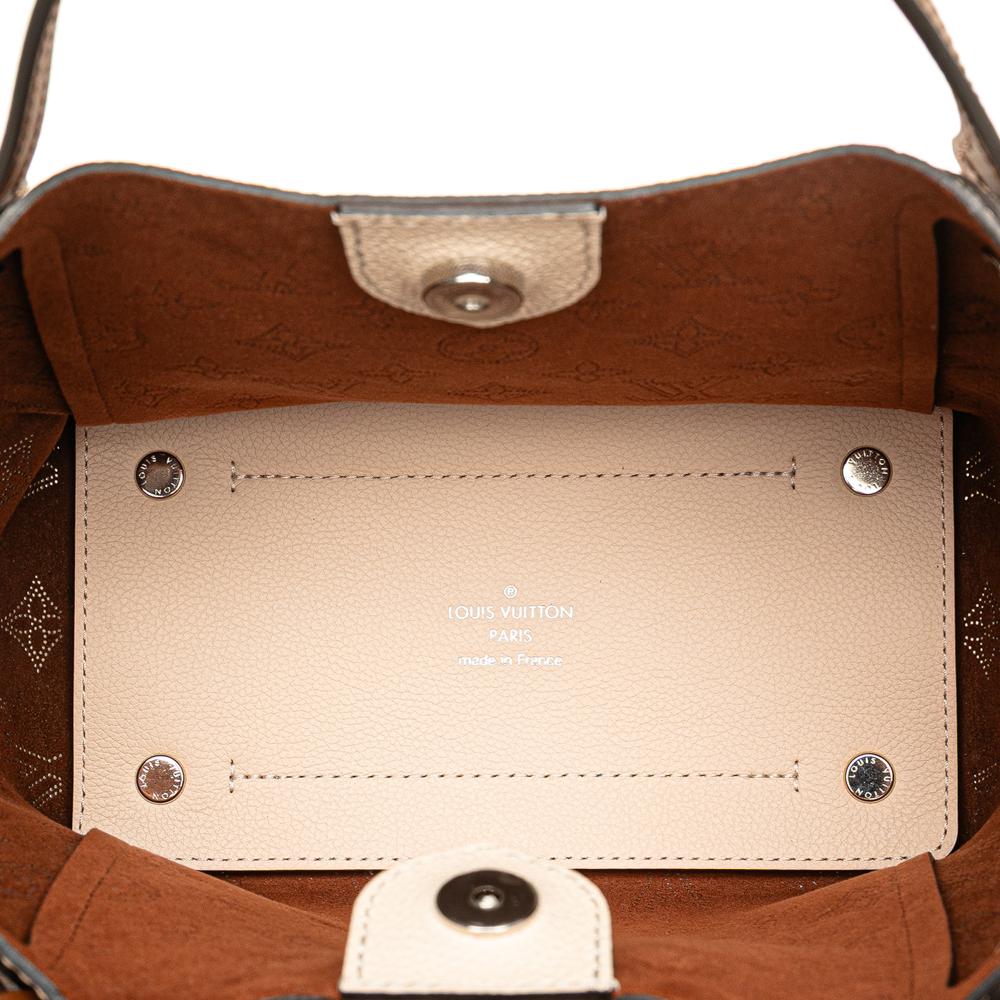 Louis Vuitton AB Louis Vuitton Brown Beige Calf Leather Monogram Mahina Hina PM France