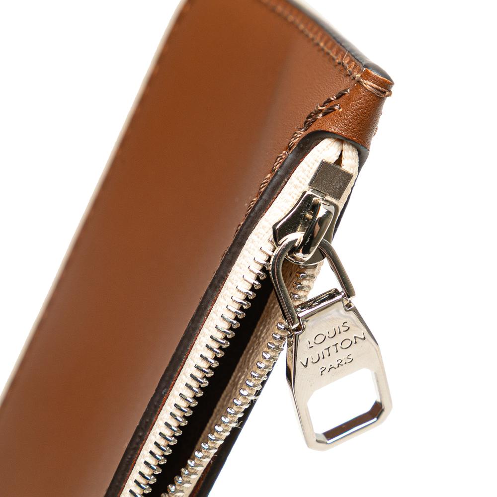 Louis Vuitton AB Louis Vuitton Brown Beige Calf Leather Monogram Mahina Hina PM France