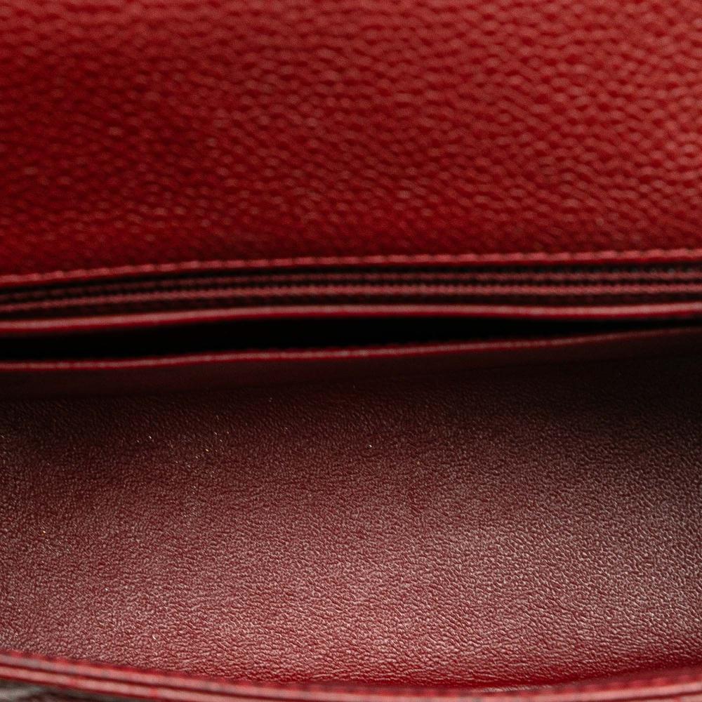 Chanel B Chanel Red Dark Red Caviar Leather Leather Mini Square Classic Caviar Single Flap France