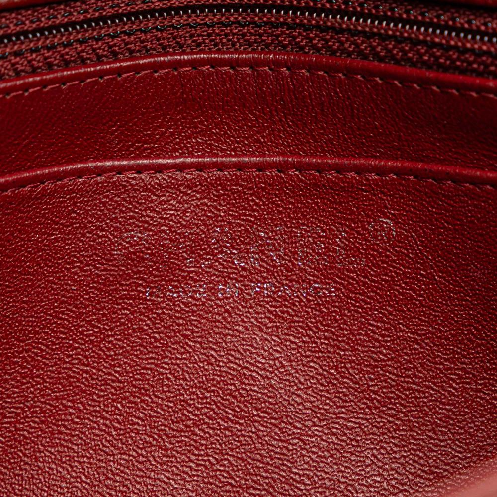 Chanel B Chanel Red Dark Red Caviar Leather Leather Mini Square Classic Caviar Single Flap France