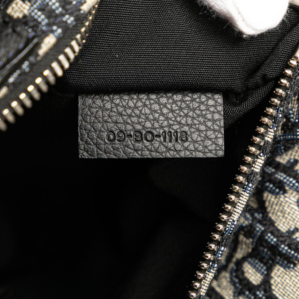 Christian Dior AB Dior Blue Canvas Fabric Oblique Saddle Crossbody Italy