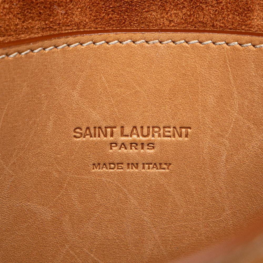 Saint Laurent B Saint Laurent Brown Light Brown Calf Leather Small skin and Canvas Kaia Crossbody Italy