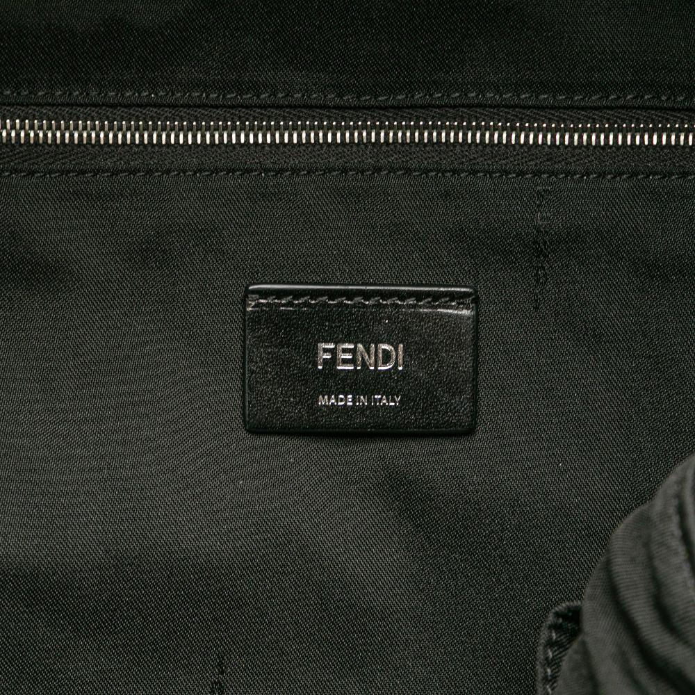 Fendi AB Fendi Black with Green Nylon Fabric Camouflage Print Bugs Backpack Italy