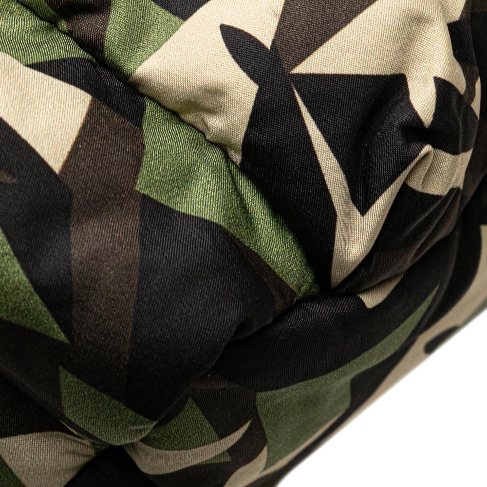 Fendi AB Fendi Black with Green Nylon Fabric Camouflage Print Bugs Backpack Italy