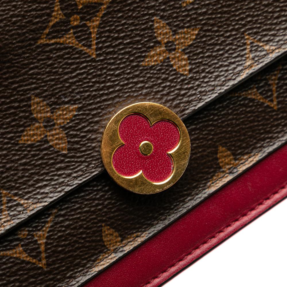 Louis Vuitton B Louis Vuitton Brown Monogram Canvas Canvas Monogram Flore Wallet On Chain France