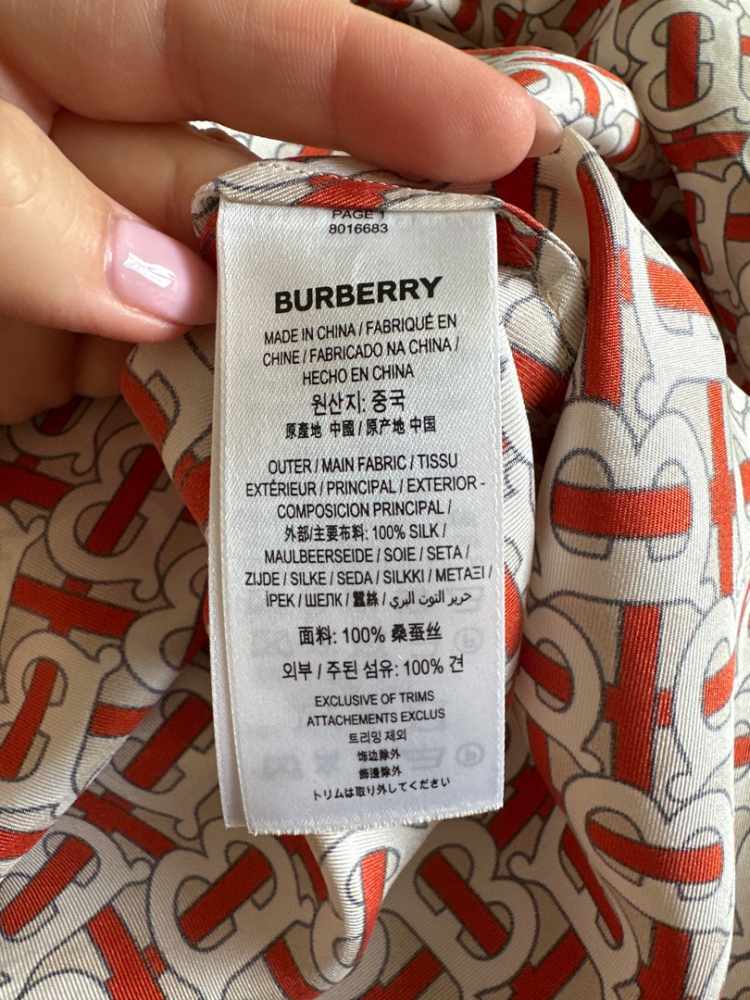 Burberry Seidenhemd mit Muster B