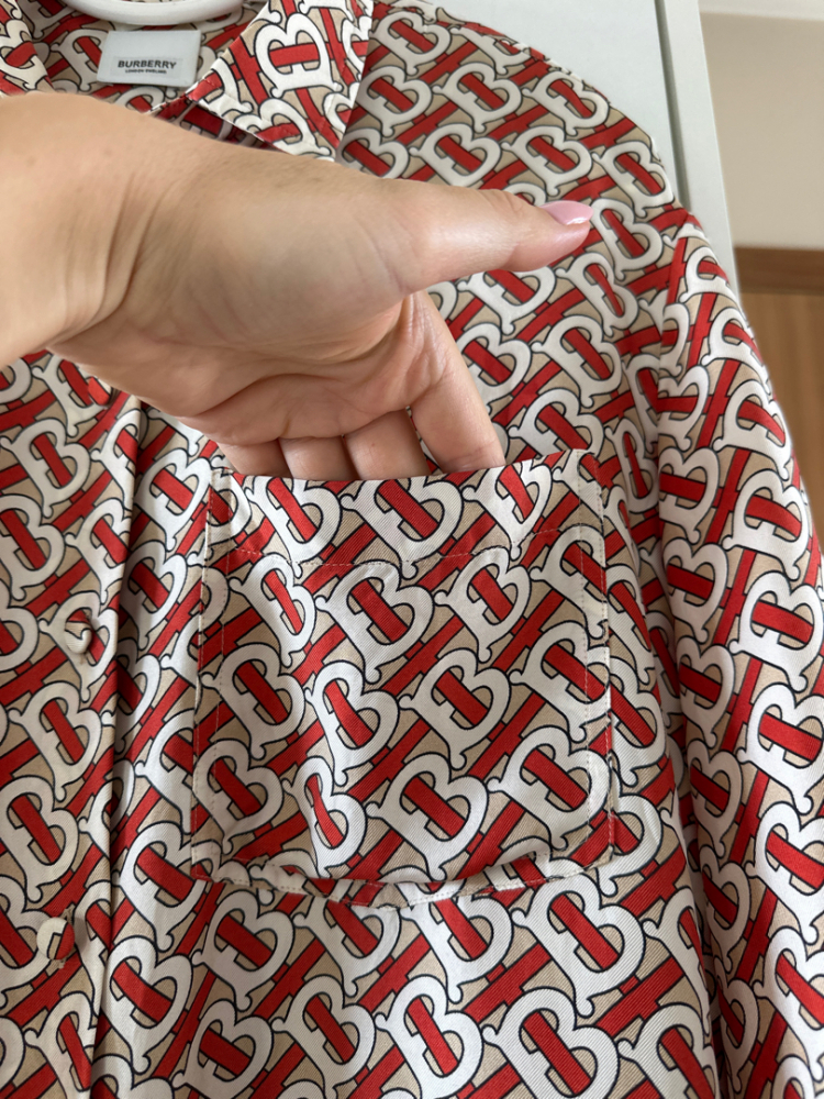 Burberry Seidenhemd mit Muster B