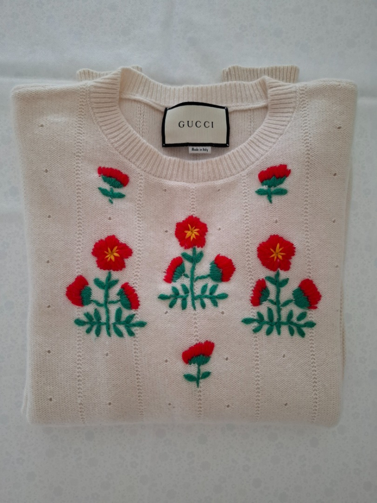 Gucci Luxuriöser Pullover aus bestickter Wolle