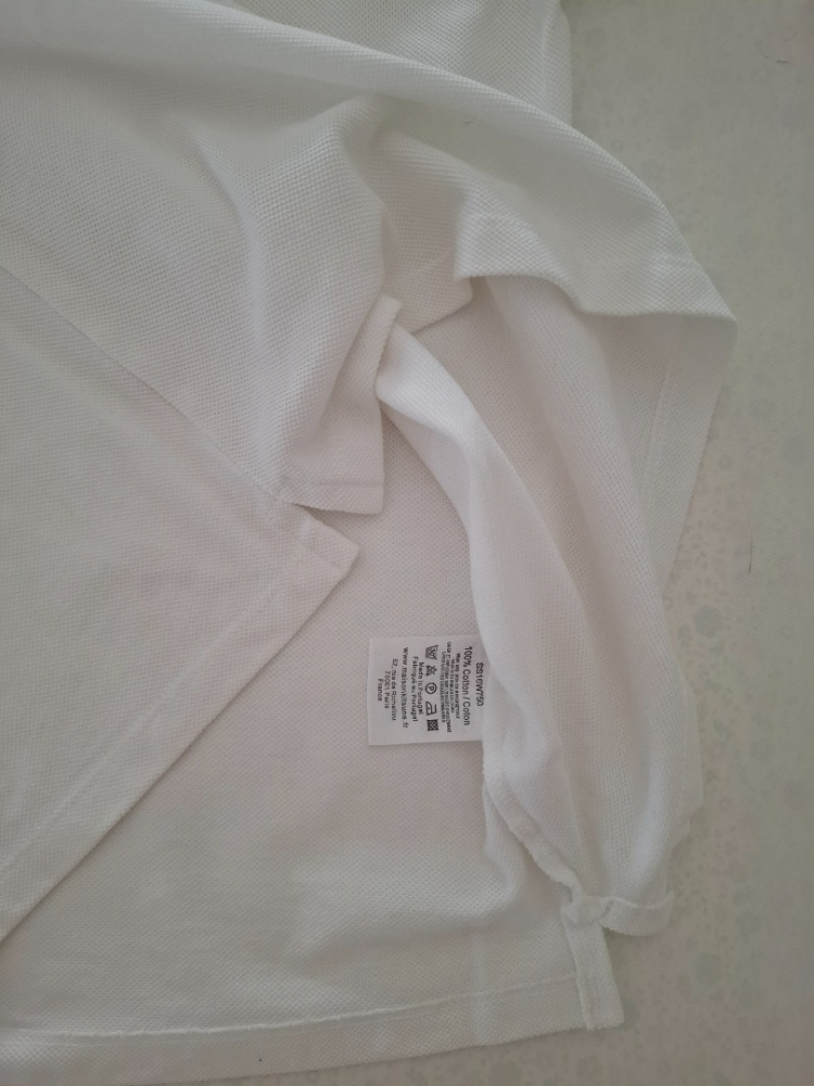 Maison Kitsuné Poloshirt mit Babyfuchs in Weiß