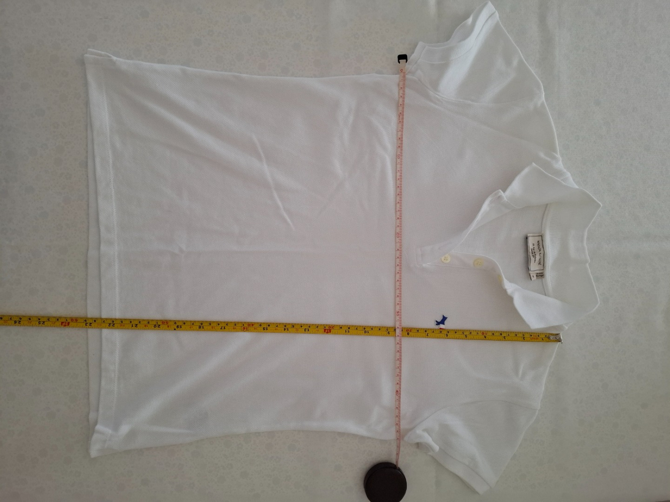 Maison Kitsuné Poloshirt mit Babyfuchs in Weiß