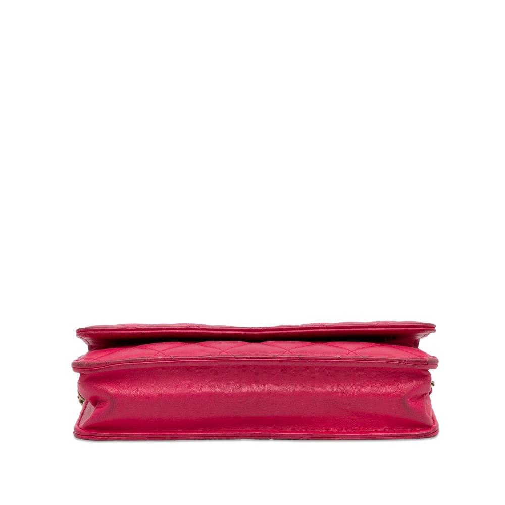Chanel B Chanel Pink Hot Pink Lambskin Leather Leather Classic Lambskin Wallet on Chain Italy