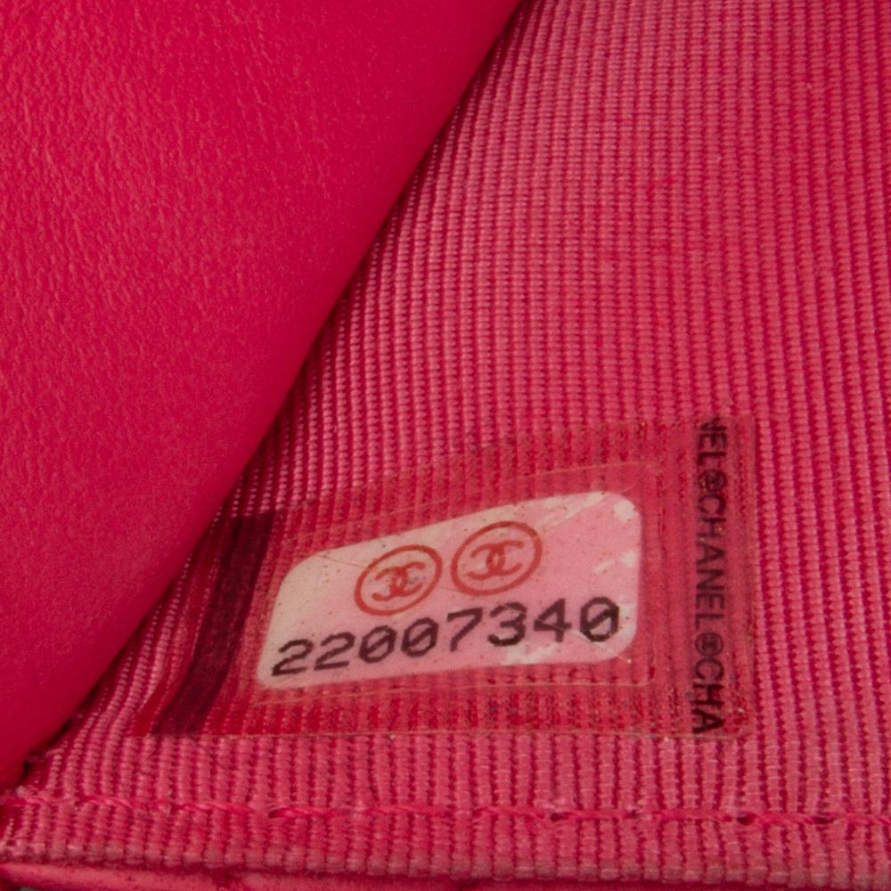 Chanel B Chanel Pink Hot Pink Lambskin Leather Leather Classic Lambskin Wallet on Chain Italy