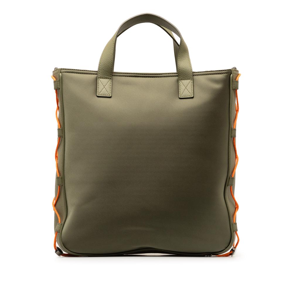 Christian Dior AB Dior Green Dark Green Nylon Fabric x Sacai Saddle Tote Italy