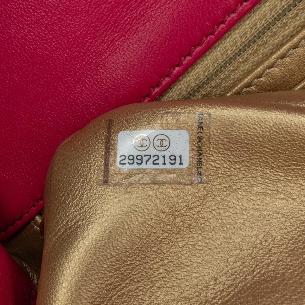 Chanel Pink Mini Square Classic Lambskin Pearl Crush Single Flap Italy