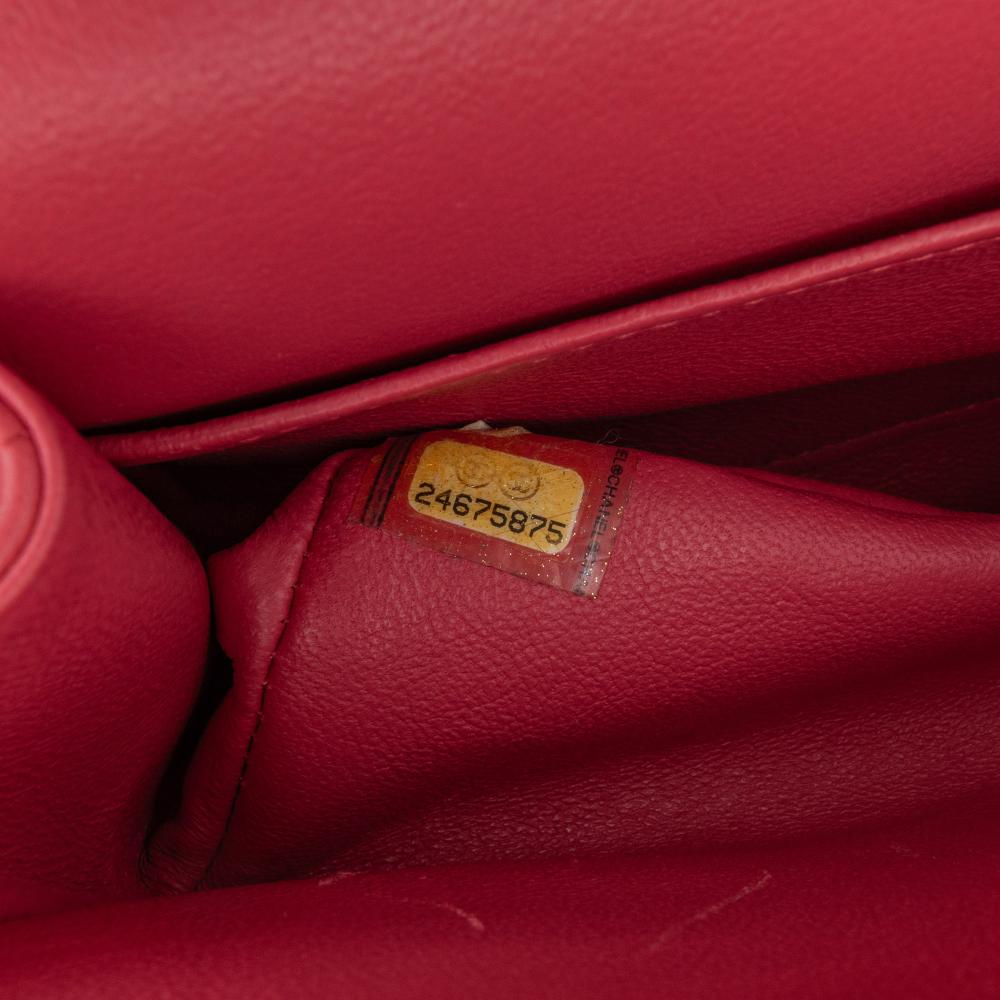 Chanel B Chanel Pink Blush Lambskin Leather Leather Medium Classic Chevron Lambskin Double Flap France