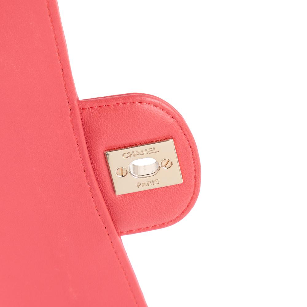 Chanel B Chanel Pink Blush Lambskin Leather Leather Medium Classic Chevron Lambskin Double Flap France