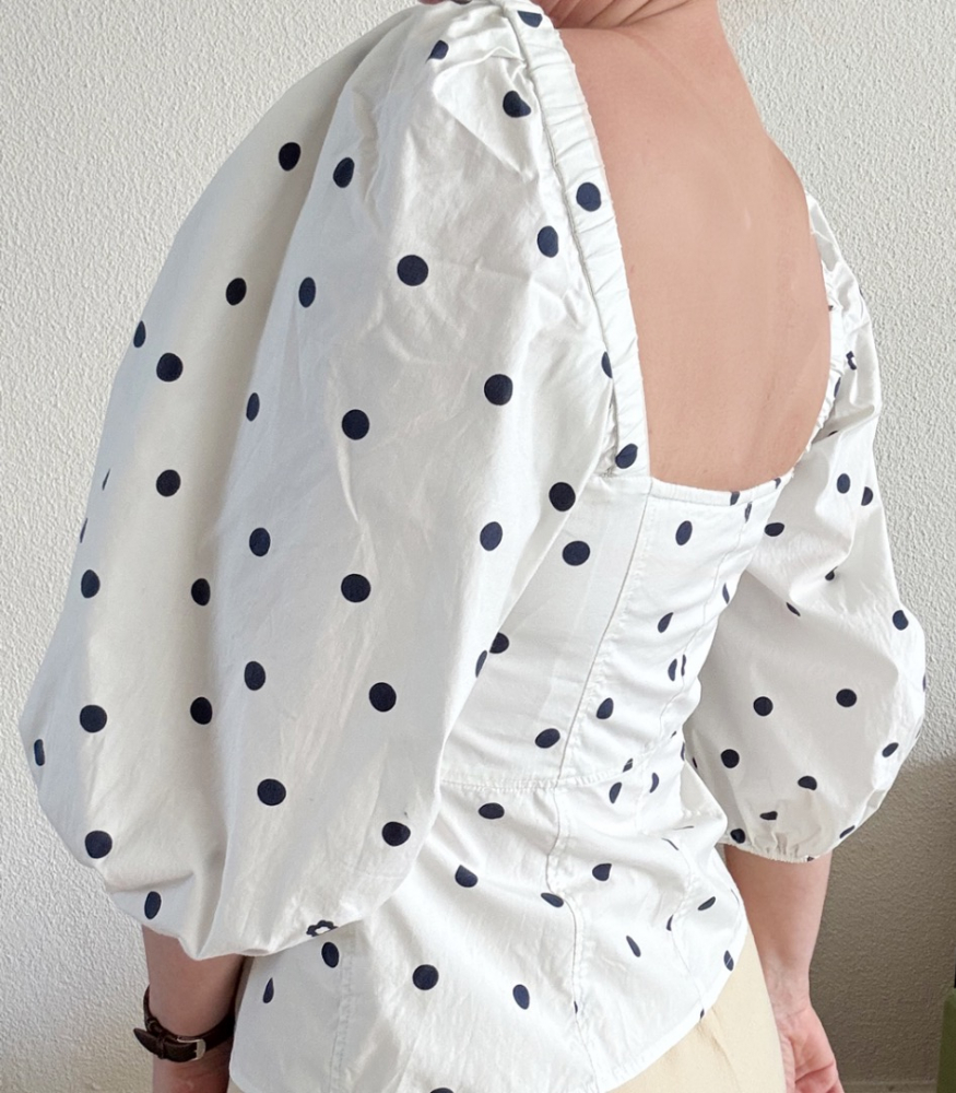 Maje Weisse Bluse mit dots