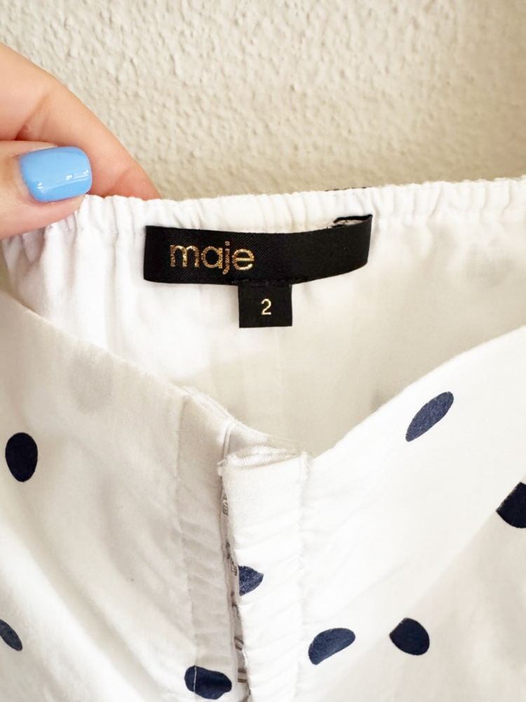 Maje Weisse Bluse mit dots