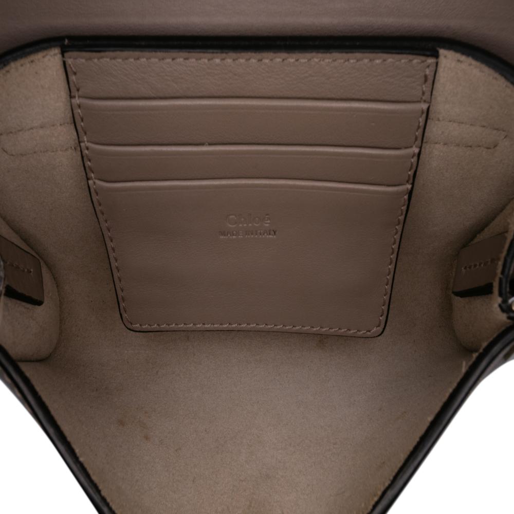 Chloé B Chloé Brown Taupe Calf Leather Mini skin and Suede Faye Chain Crossbody Italy