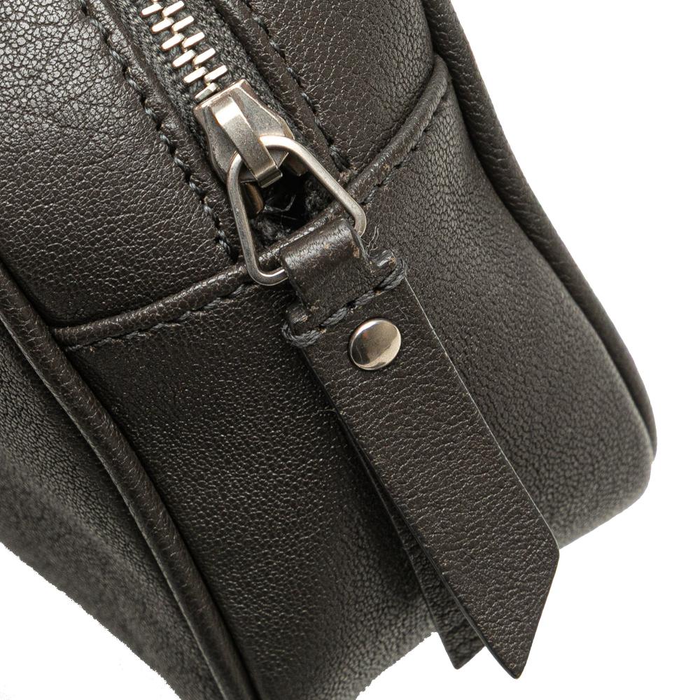Saint Laurent B Saint Laurent Gray Dark Gray Lambskin Leather Leather Lambskin Monogram Lou Belt Bag Italy