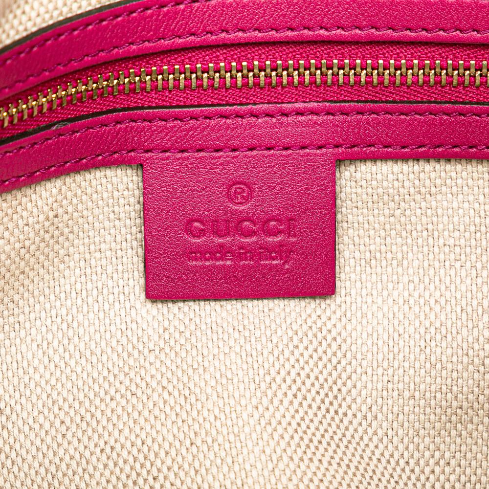 Gucci AB Gucci Pink Dark Pink Patent Leather Leather Medium Patent Soho Chain Tote Italy