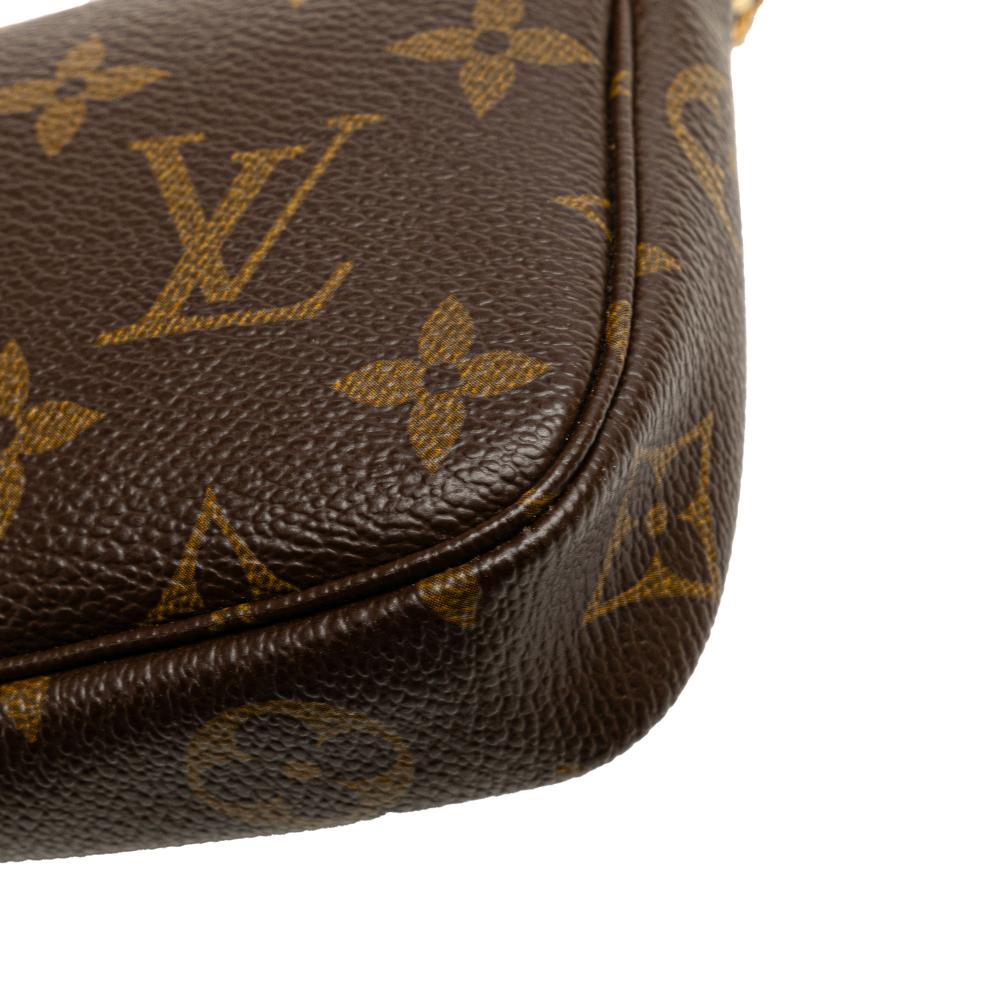 Louis Vuitton AB Louis Vuitton Brown Monogram Canvas Fabric Monogram Mini Pochette Accessoires France