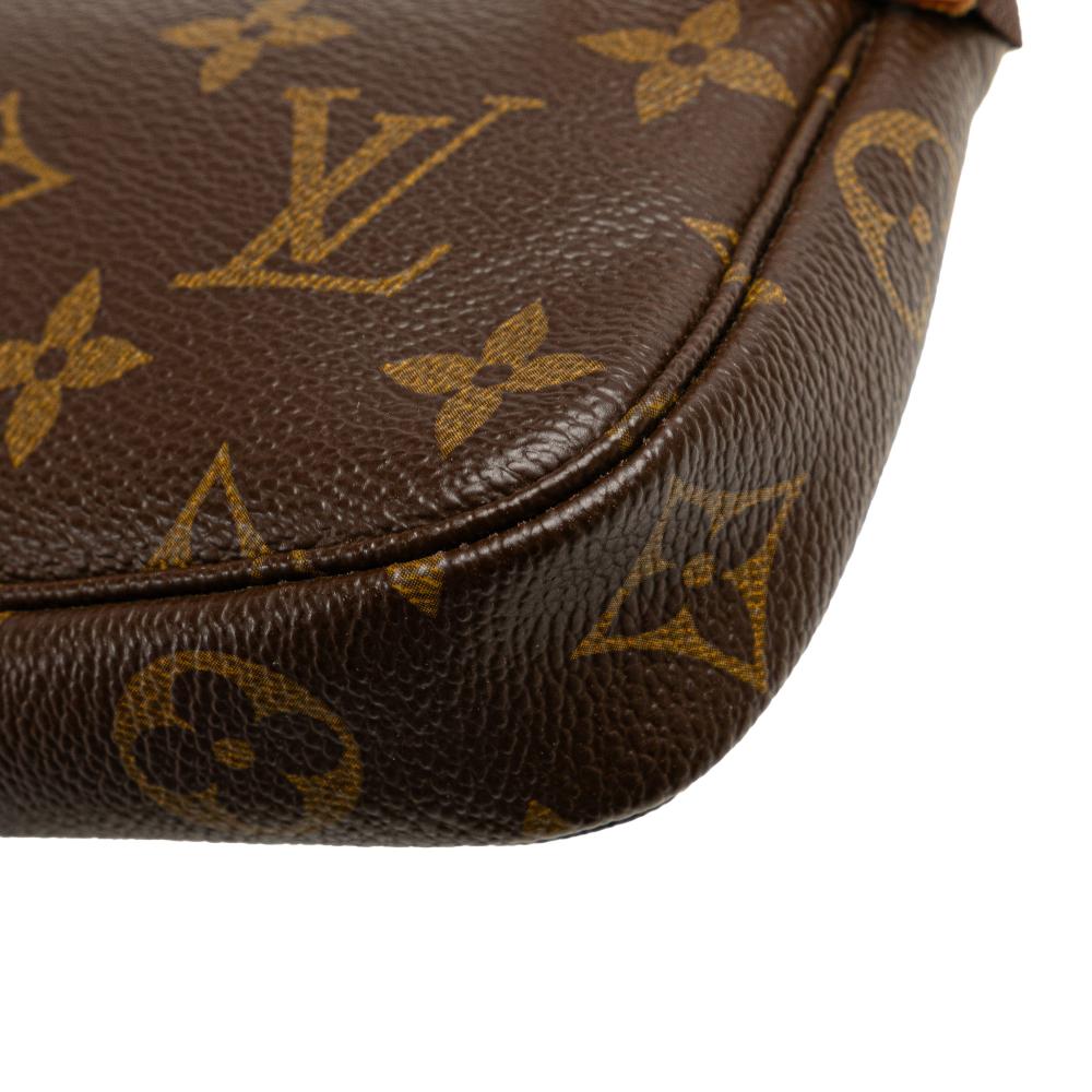 Louis Vuitton AB Louis Vuitton Brown Monogram Canvas Fabric Monogram Mini Pochette Accessoires France