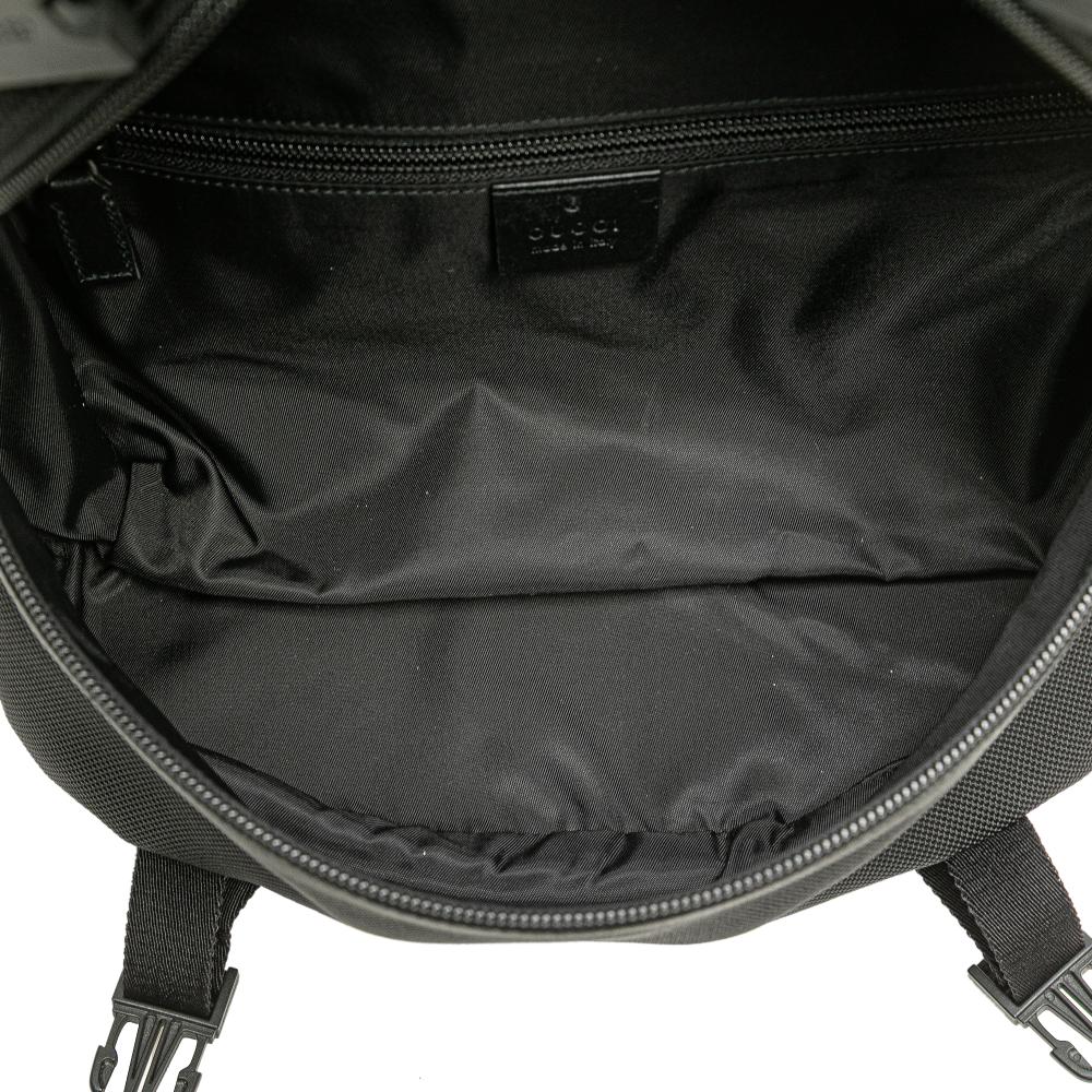 Gucci B Gucci Black Canvas Fabric Techno Web Belt Bag Italy