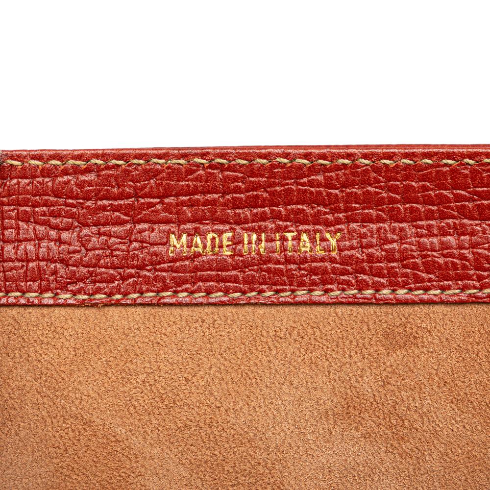 Loewe B LOEWE Red Calf Leather Textured Barcelona Handbag Italy