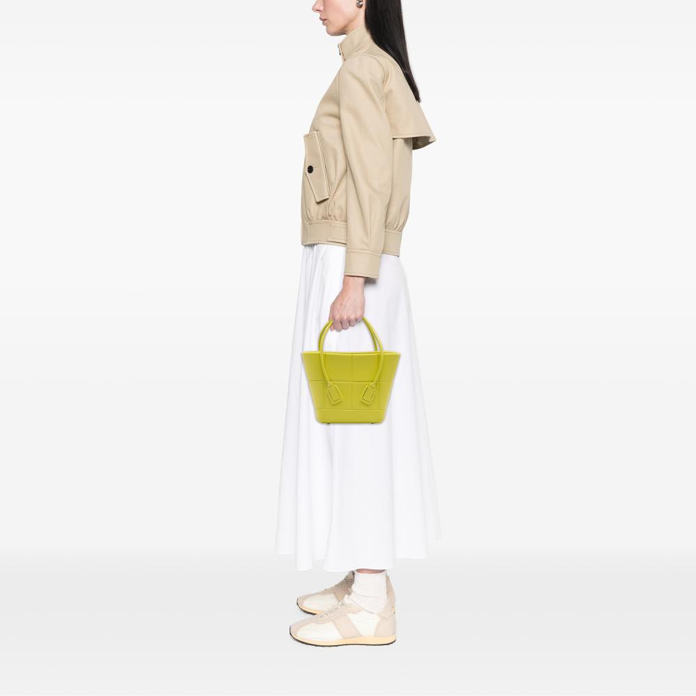 Bottega Veneta AB Bottega Veneta Green Light Green Chemical Fiber Fabric Mini Rubber Arco Shopping Bag Italy