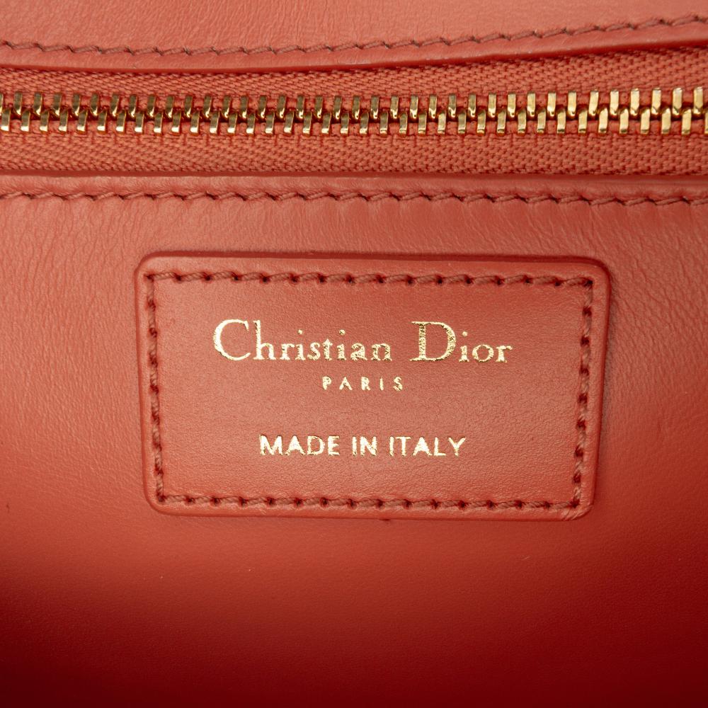 Christian Dior B Dior Orange Calf Leather 30 Montaigne Flap Italy