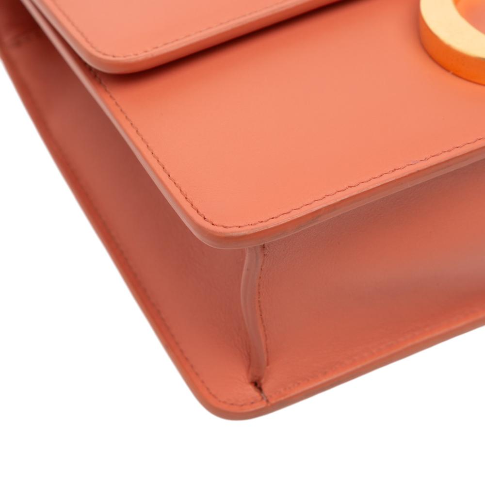 Christian Dior B Dior Orange Calf Leather 30 Montaigne Flap Italy