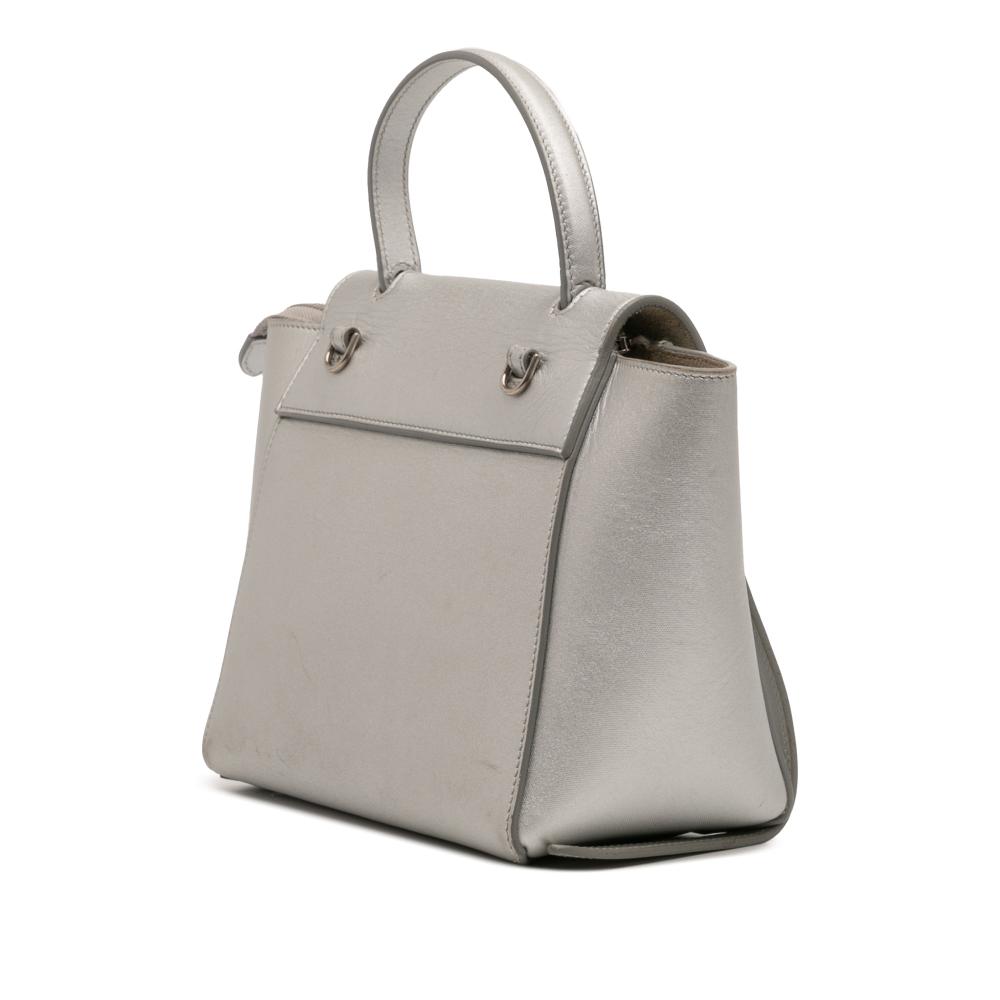 Celine B Celine Silver Calf Leather Nano Laminated skin Belt Bag Italy