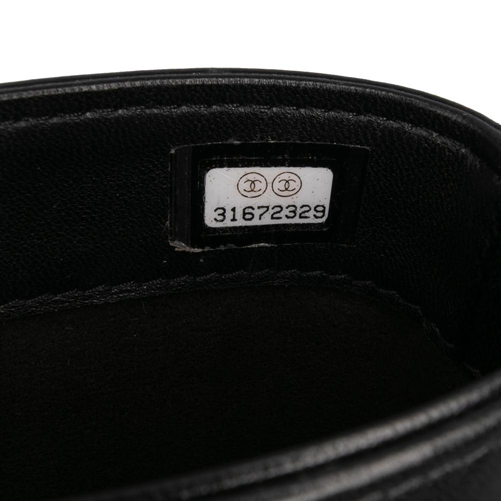 Chanel AB Chanel Black Lambskin Leather Leather CC Quilted Lambskin Chain Around Phone Holder Italy