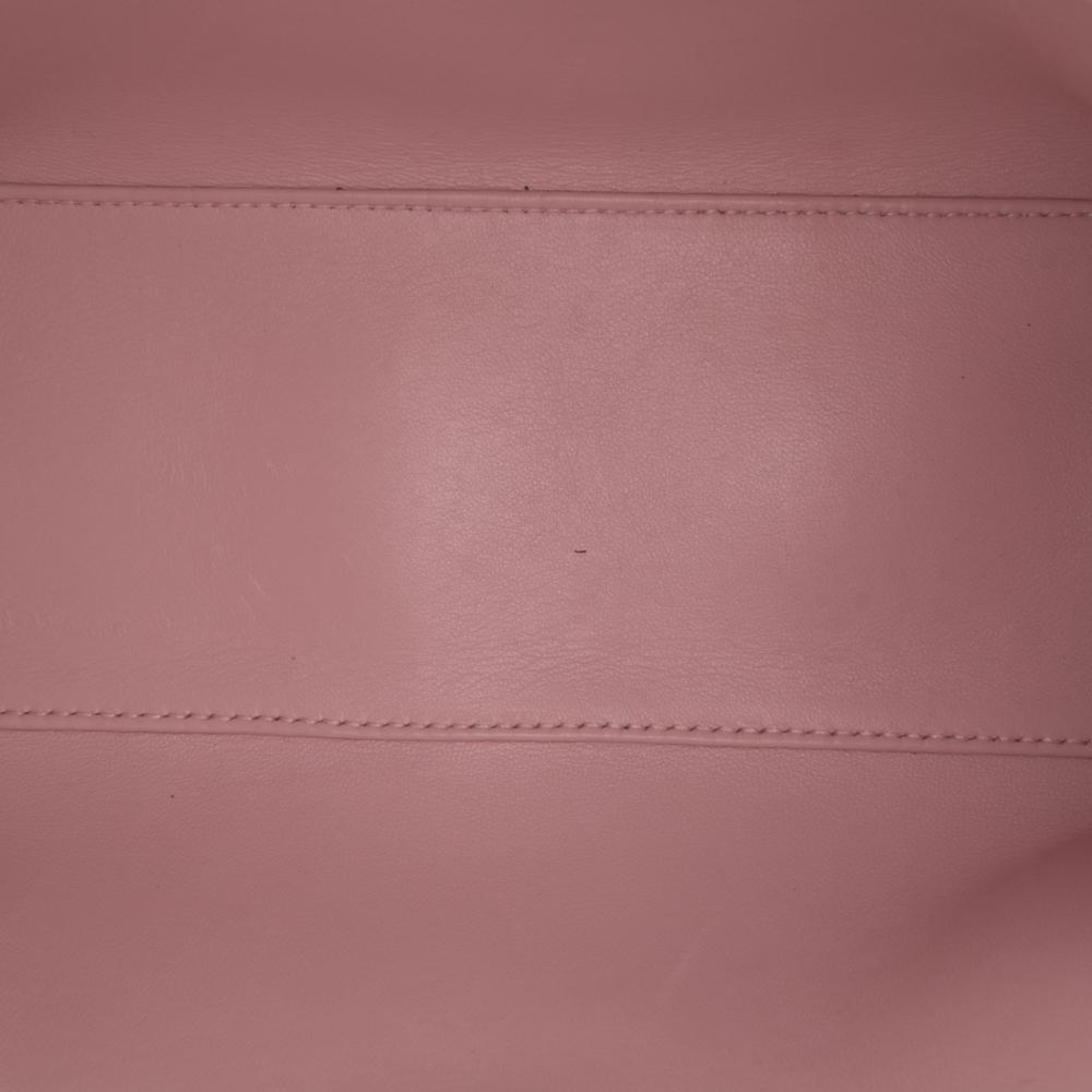 Christian Dior B Dior White Goatskin Leather Medium Deerskin Floral Printed Lady Dior Italy